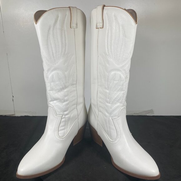 Women's 9 White Unbranded, Vintage Cowgirl boots, Boots in Excellent Condition - Picture 9 of 12